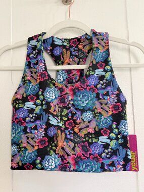 RARE Youer Commit Crop Top "Mystery Print" Succulents - SMALL